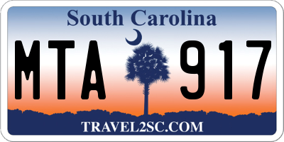 SC license plate MTA917
