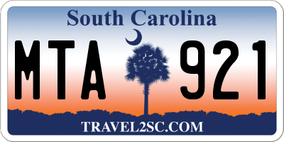 SC license plate MTA921