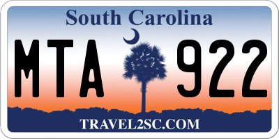 SC license plate MTA922