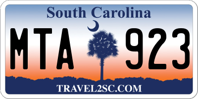 SC license plate MTA923