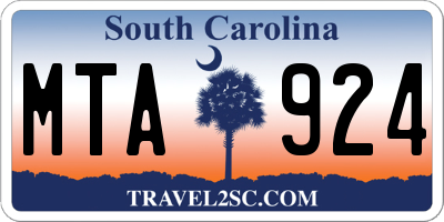 SC license plate MTA924