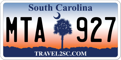 SC license plate MTA927