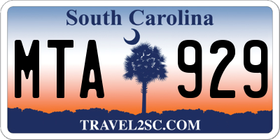 SC license plate MTA929
