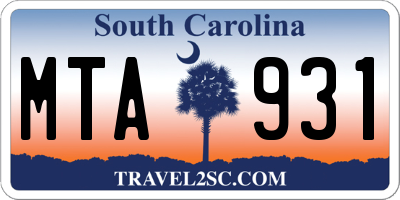 SC license plate MTA931