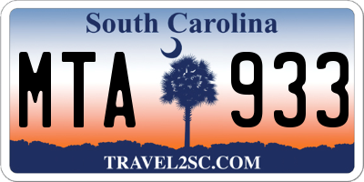 SC license plate MTA933