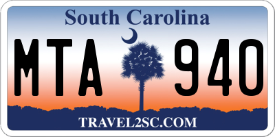 SC license plate MTA940