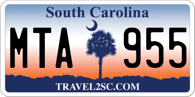 SC license plate MTA955