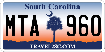 SC license plate MTA960