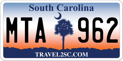 SC license plate MTA962