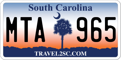 SC license plate MTA965