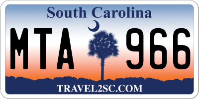 SC license plate MTA966
