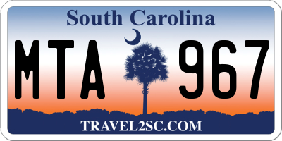 SC license plate MTA967