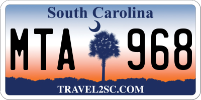 SC license plate MTA968