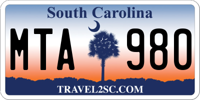SC license plate MTA980