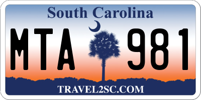 SC license plate MTA981