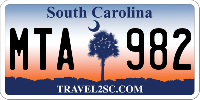 SC license plate MTA982