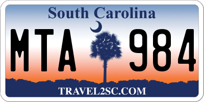 SC license plate MTA984