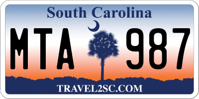 SC license plate MTA987
