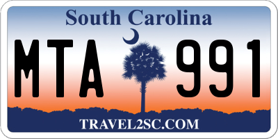 SC license plate MTA991