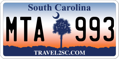 SC license plate MTA993