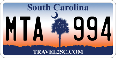 SC license plate MTA994