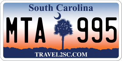 SC license plate MTA995