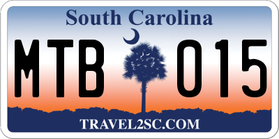 SC license plate MTB015