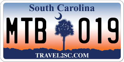 SC license plate MTB019