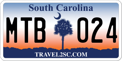 SC license plate MTB024