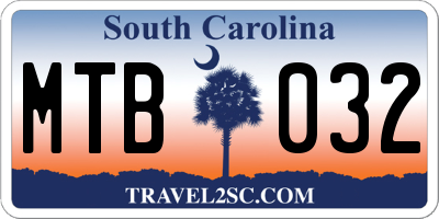 SC license plate MTB032