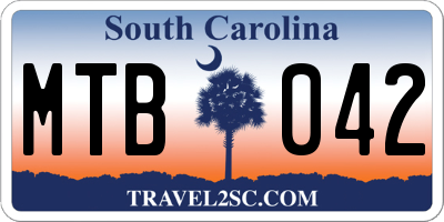SC license plate MTB042