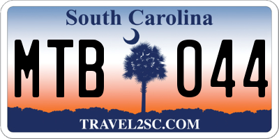 SC license plate MTB044