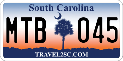 SC license plate MTB045