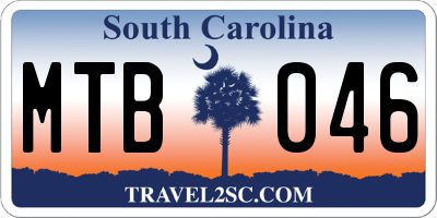 SC license plate MTB046