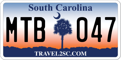 SC license plate MTB047