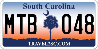 SC license plate MTB048