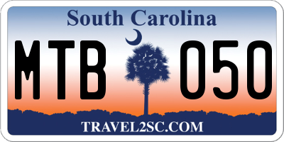 SC license plate MTB050