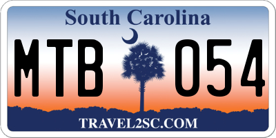 SC license plate MTB054