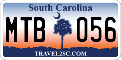 SC license plate MTB056