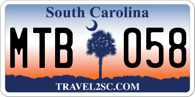 SC license plate MTB058