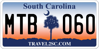 SC license plate MTB060