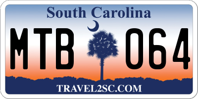 SC license plate MTB064