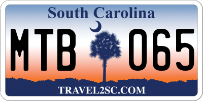SC license plate MTB065