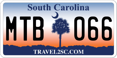 SC license plate MTB066