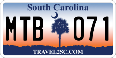 SC license plate MTB071