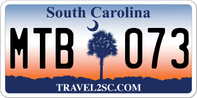 SC license plate MTB073