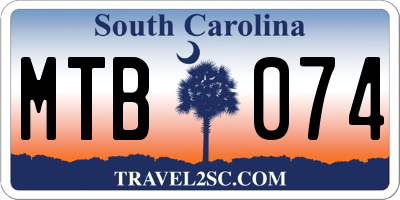 SC license plate MTB074