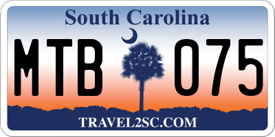 SC license plate MTB075