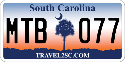 SC license plate MTB077