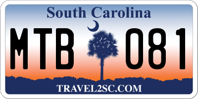SC license plate MTB081